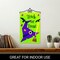 G128 Combo Pack Garden Flag Hanger 14IN & Garden Flag Trick or Treat Purple Witch Hat Green BG 12x18IN Printed 150D Polyester